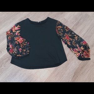 Black floral shirt